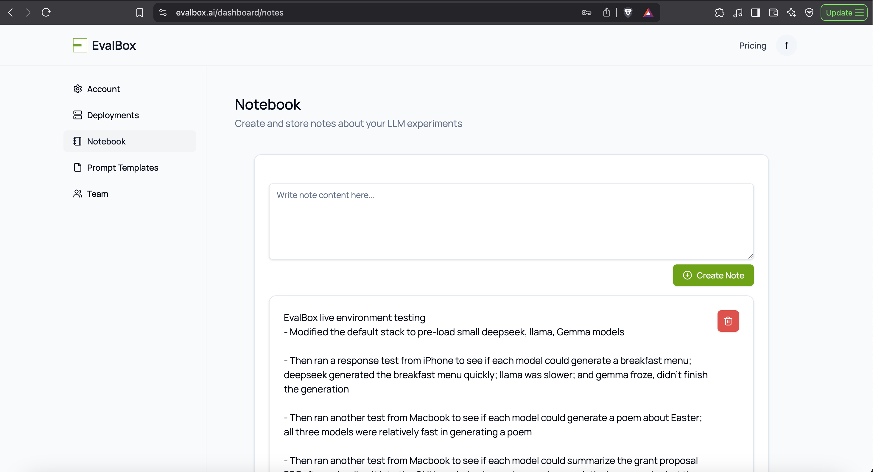 EvalBox Dashboard Notebook